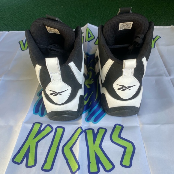 Reebok Kamikaze II (Shawn Kemp) Black and White Sneakers Size 11.5 - Picture 7 of 10